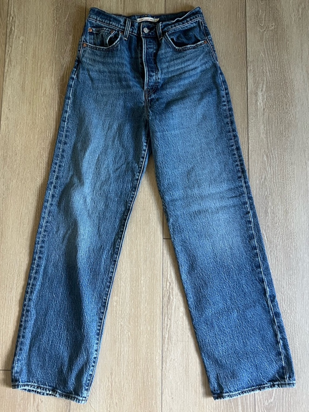 Levi’s Women’s Ribcage Straight Ankle Blue Denim Jeans Sz 27x28